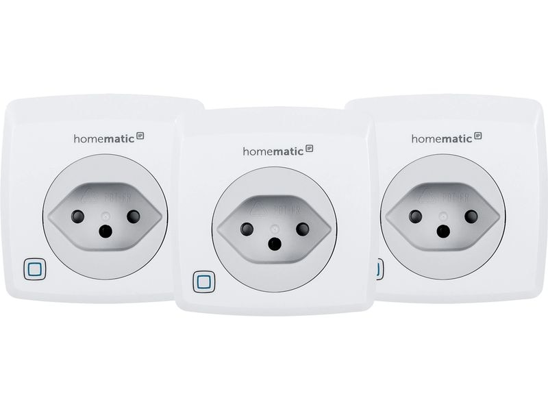 Homematic IP 3 x Schalt Messsteckdose CH Smartes Schalten und Messen Kit für maximale Kontrolle