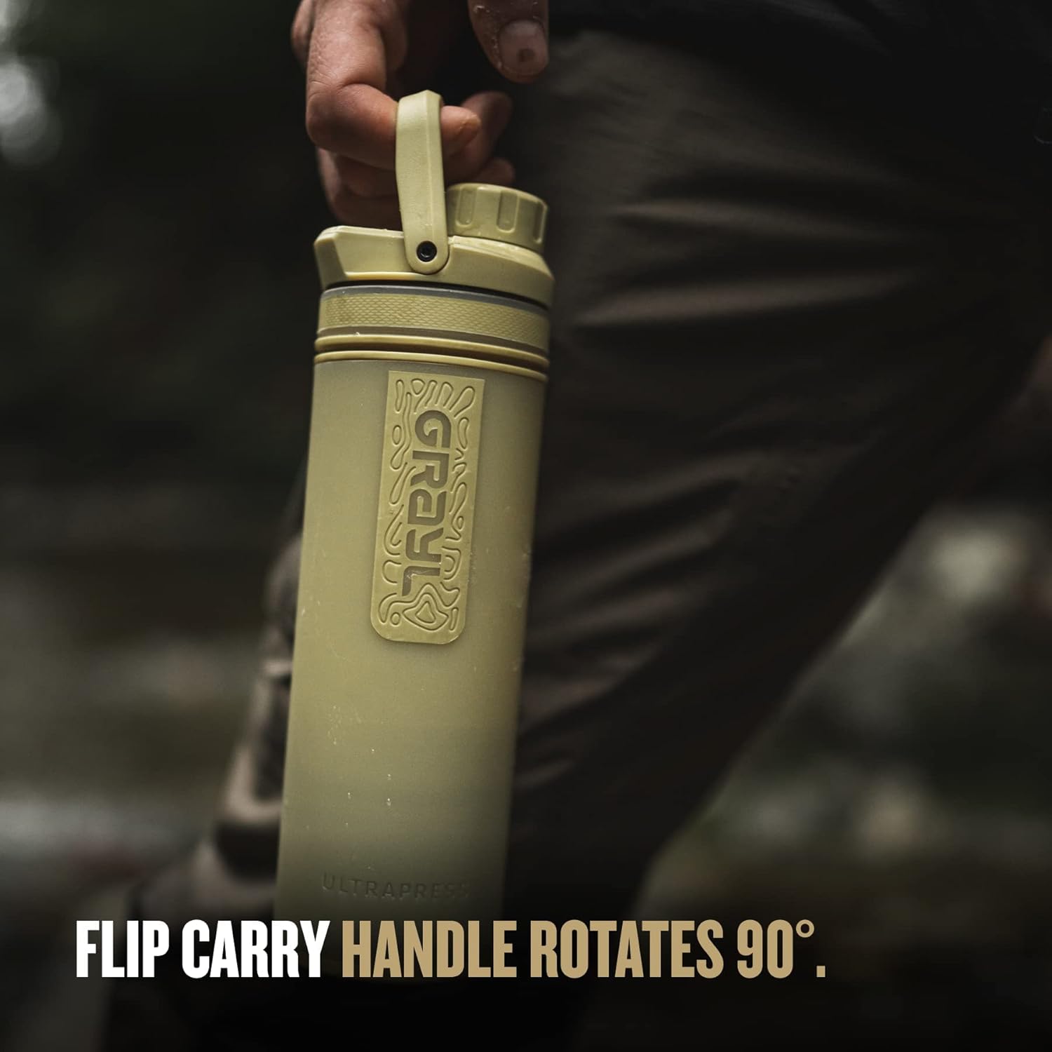 GRAYL UltraPress 16,9 oz Wasserreiniger & Filterflasche für Wandern, Rucksackreisen, Survival, Reisen (Desert Tan)