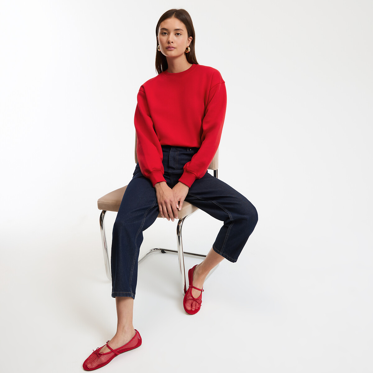 COLEÇÕES LA REDOUTE<br>Suéter com gola redonda e modelagem ampla