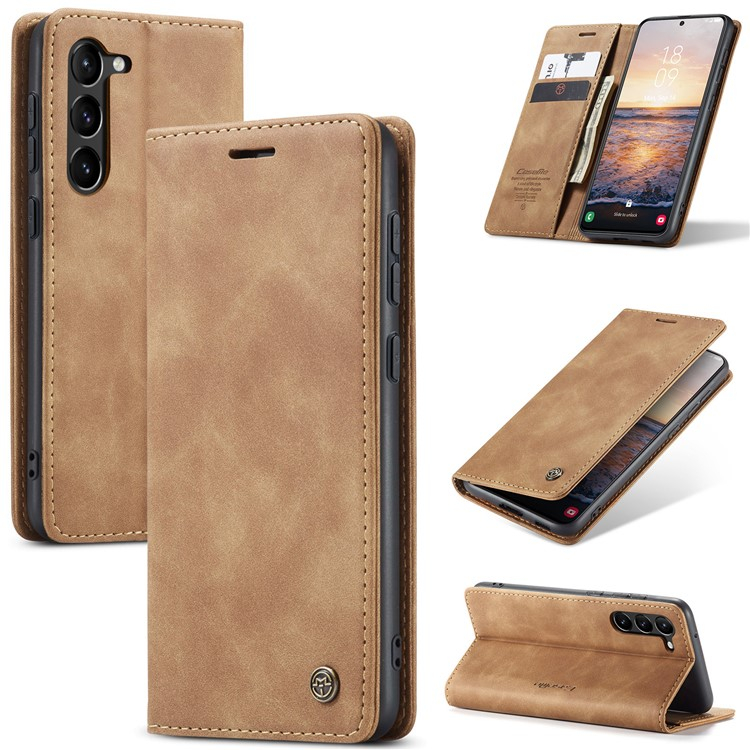 Samsung Galaxy S24  Plus Leder Tasche Flip Wallet Etui mit Kartenfächern - Braun