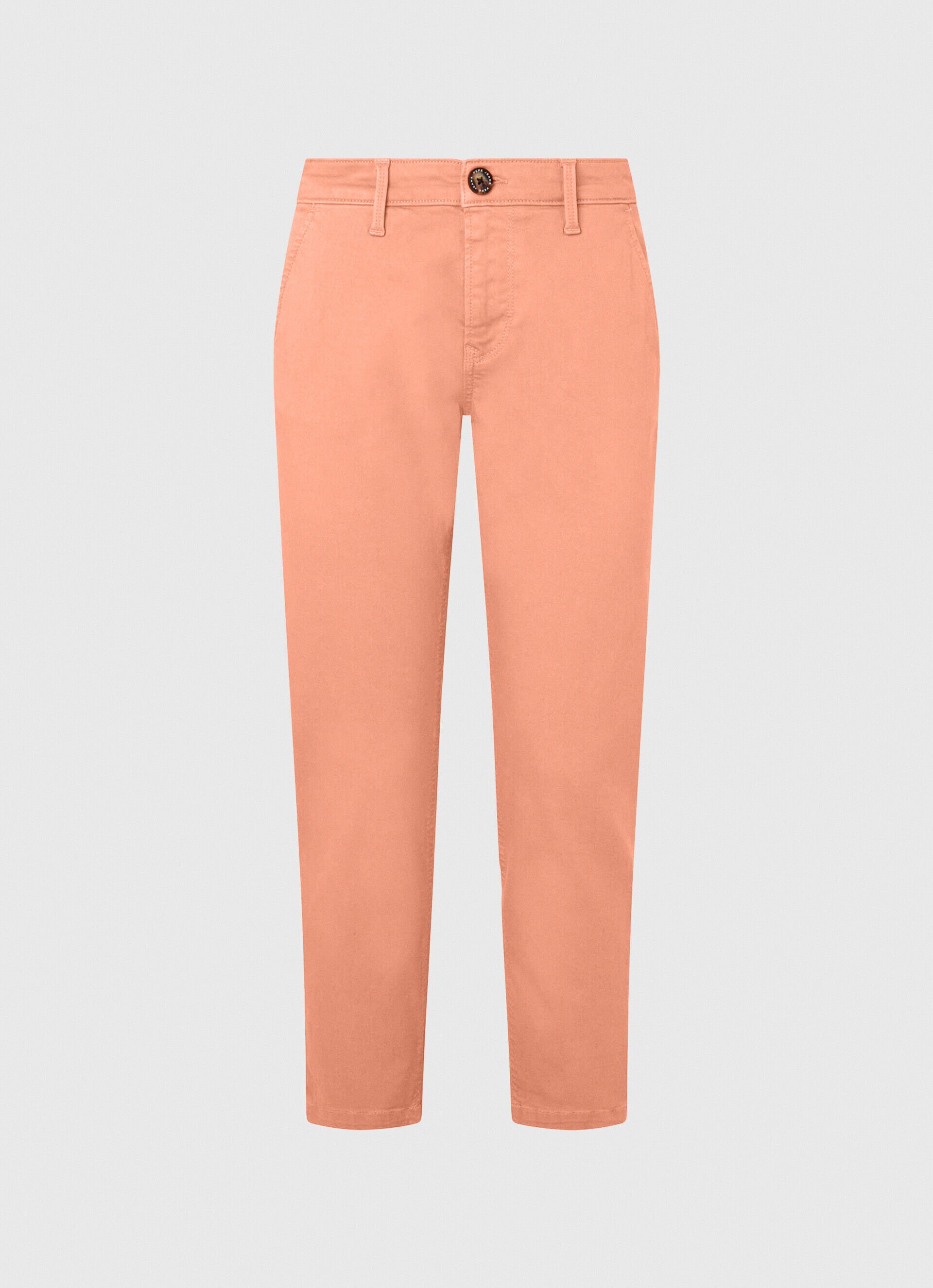 Calça chino Maura de corte regular - pêssego laranja