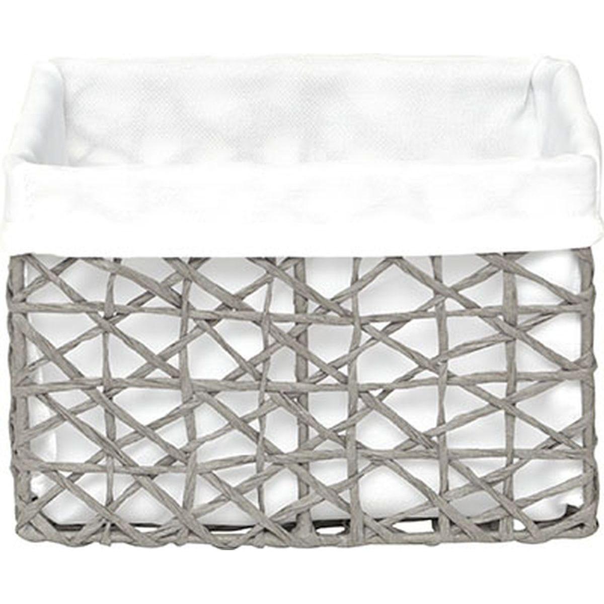 PANIER TGM PAPIER GRIS TISSU CREME