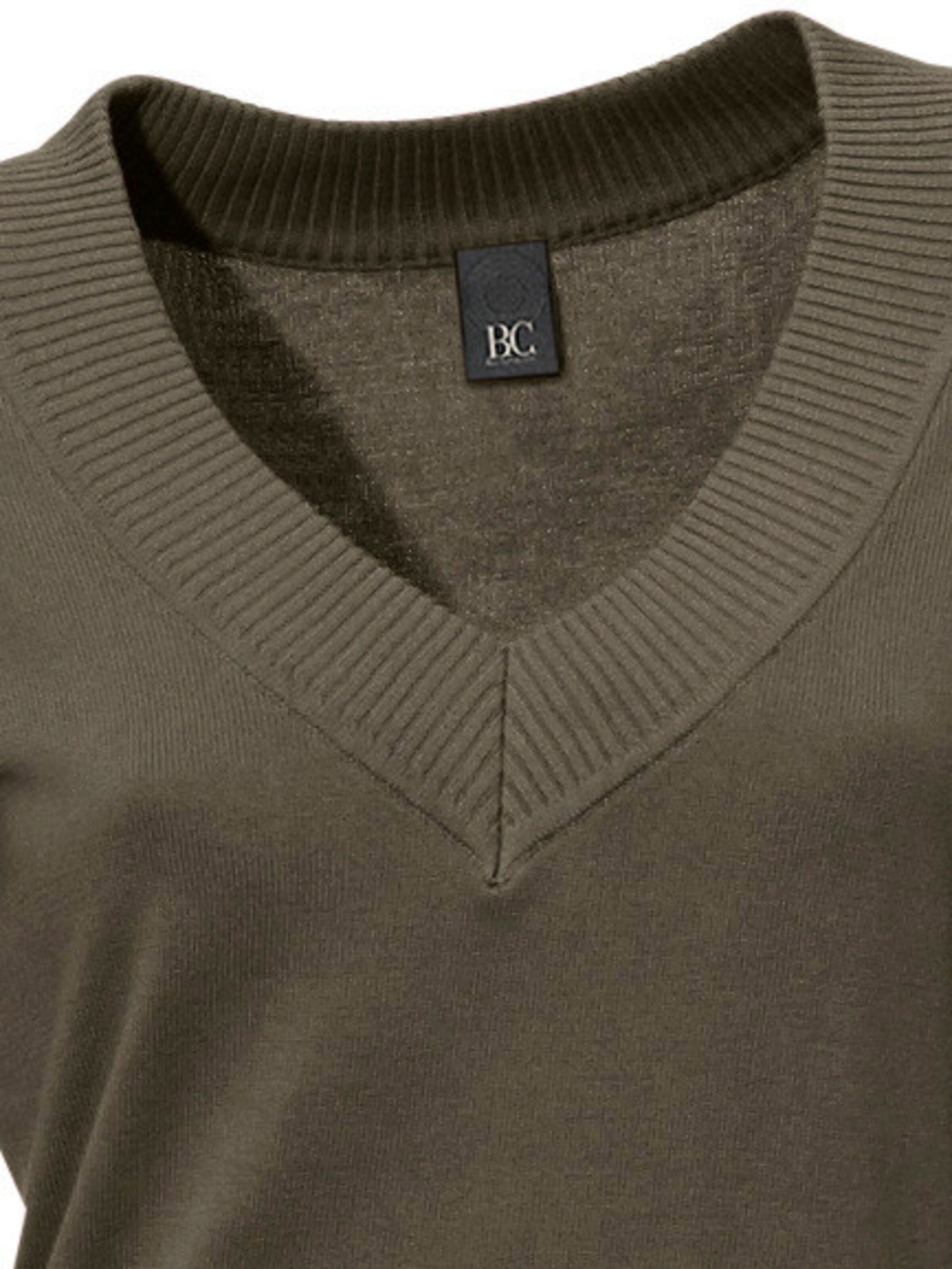 heine V-Pullover in oliv