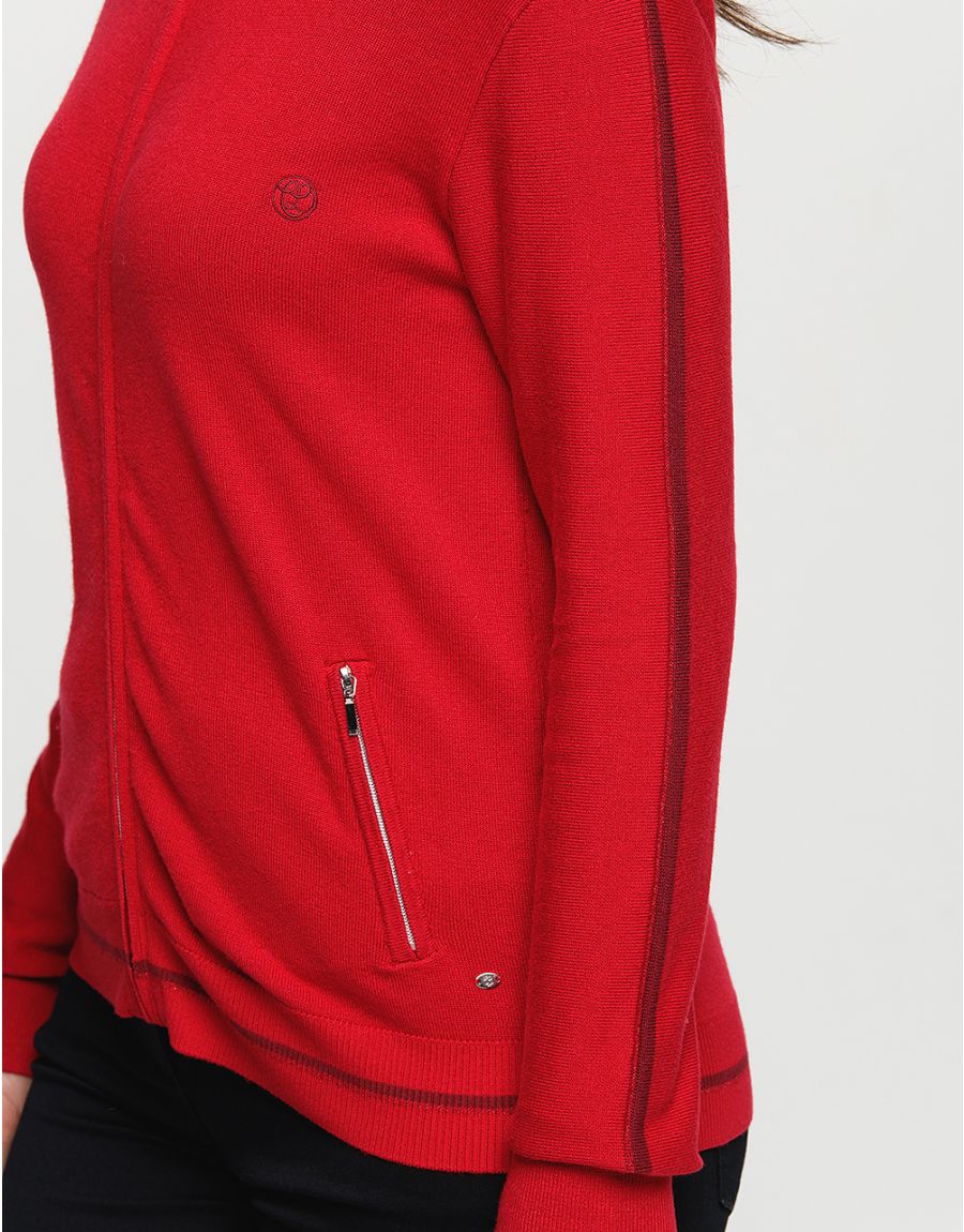 Gilet rouge zip sport