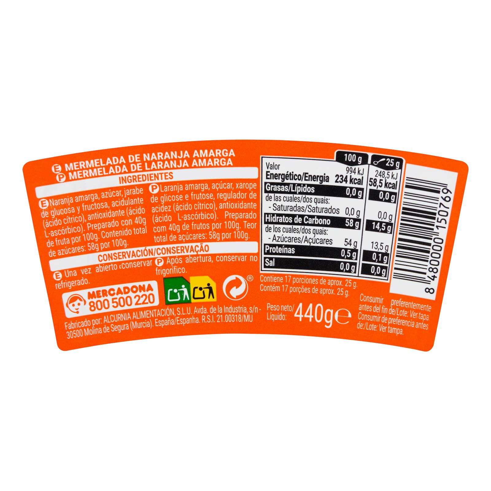 Marmelade d'orange amère Hacendado