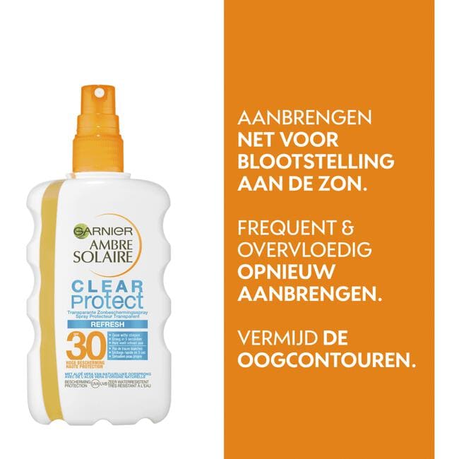 Garnier Ambre Solaire Clear Protect Transparente Zonnebrandspray SPF30 200ML