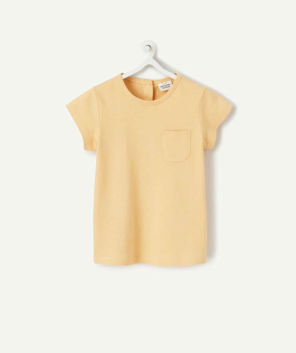 T-SHIRT BÉBÉ FILLE EN COTON JAUNE