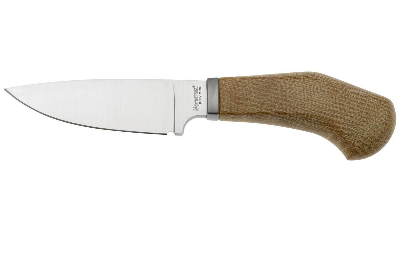 LionSteel Willy WL1-CVN, M390 Droppoint Natural Micarta, vaststaand mes