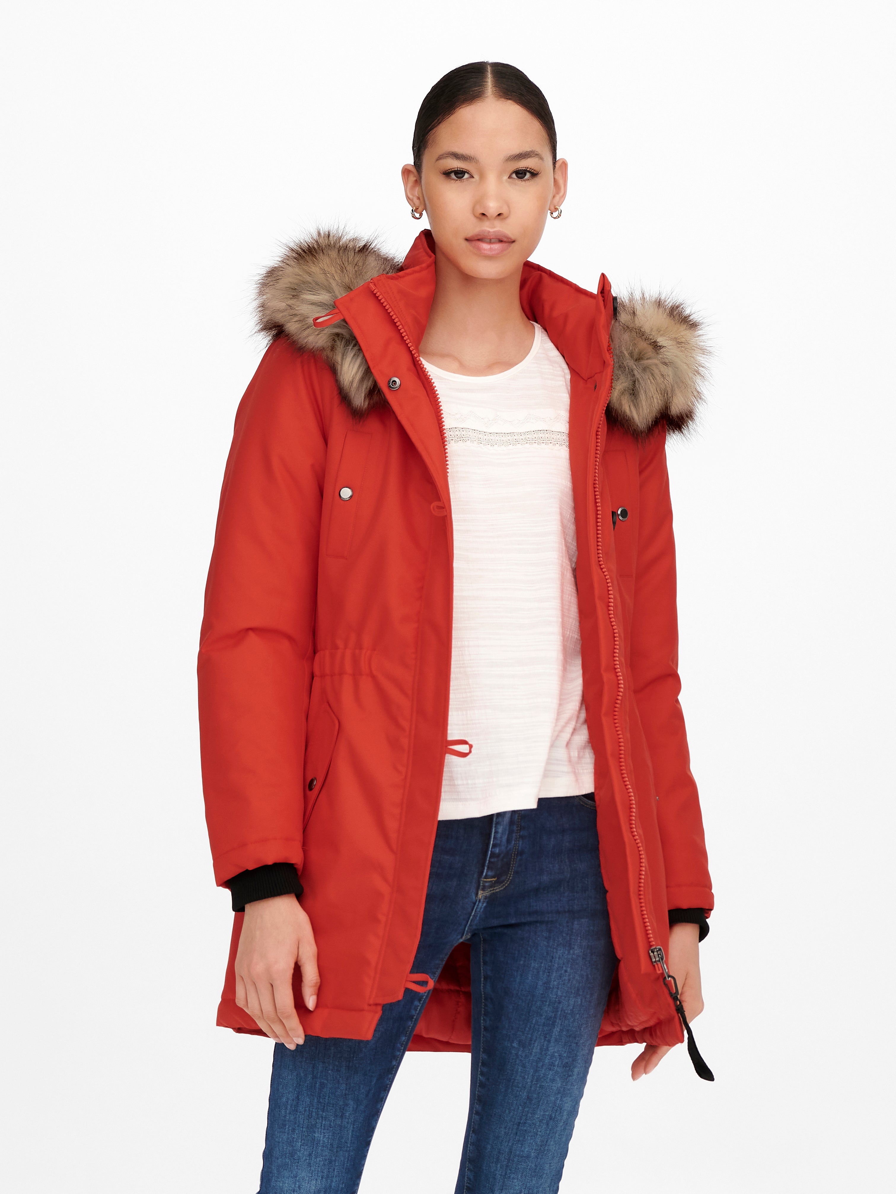 ONLIRIS Langer Parka Red Alert