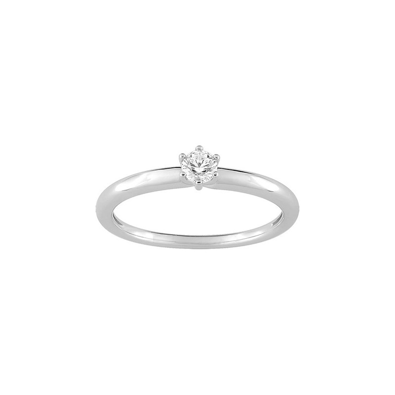 Bague solitaire Femme - Oxyde de zirconium - Or 9 Carats