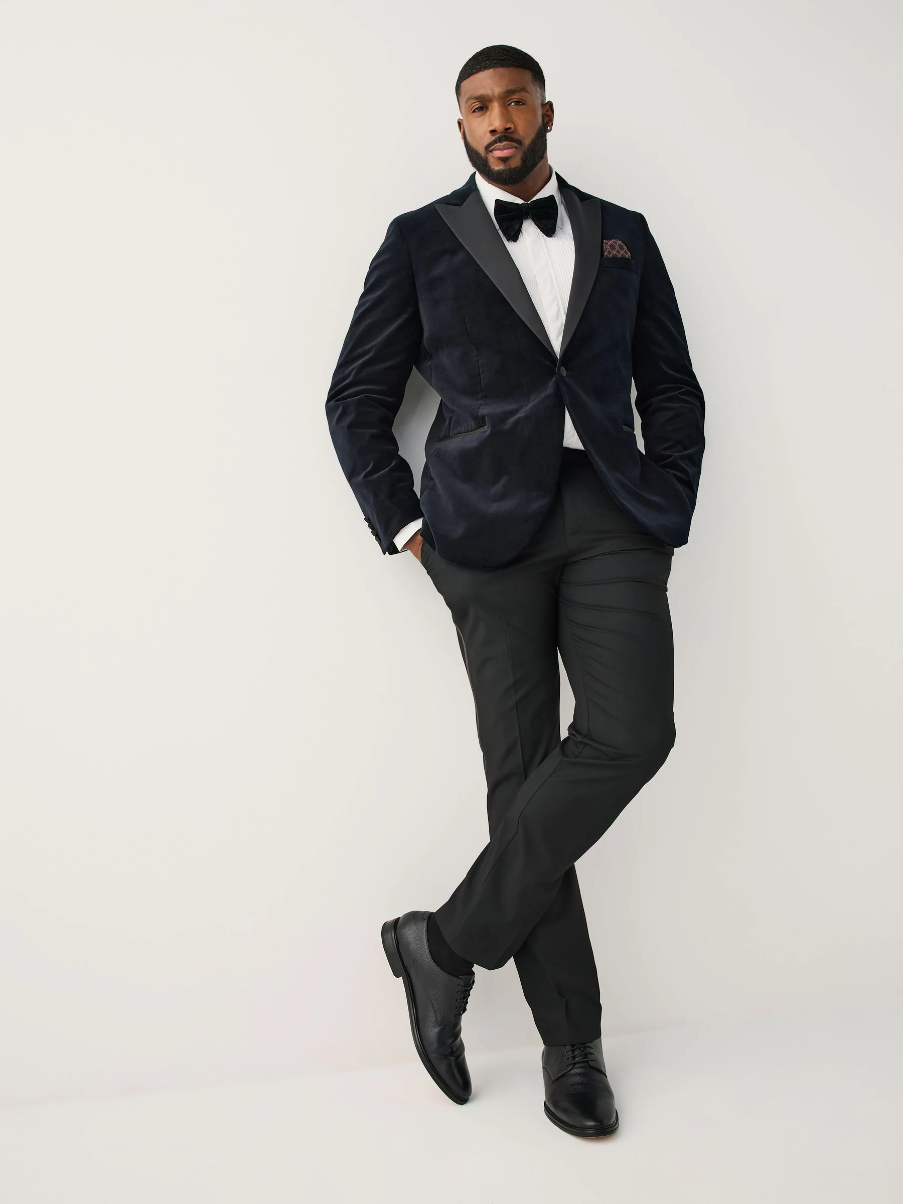 Zwart - Muscle Fit Motionflex Cotton Rich Velvet Blazer With Stretch