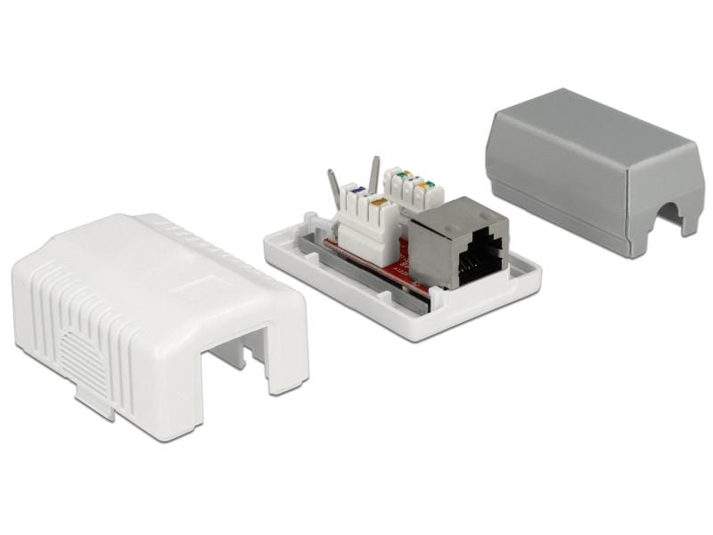 Delock Gehäuse RJ45 Cat.6A LSA 1-fach 1-Port Netzwerk-Anschlussdose