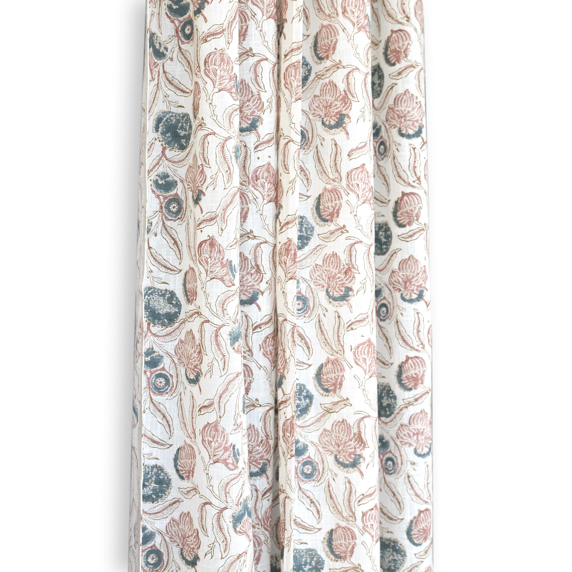 Vorhang aus Voile rot-blau, H 220 cm, B 110 cm von fischer's lagerhaus