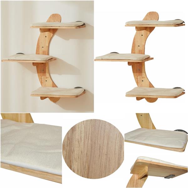 Nanook Katzen Kletterwand 3-stufig Wandkratzbaum