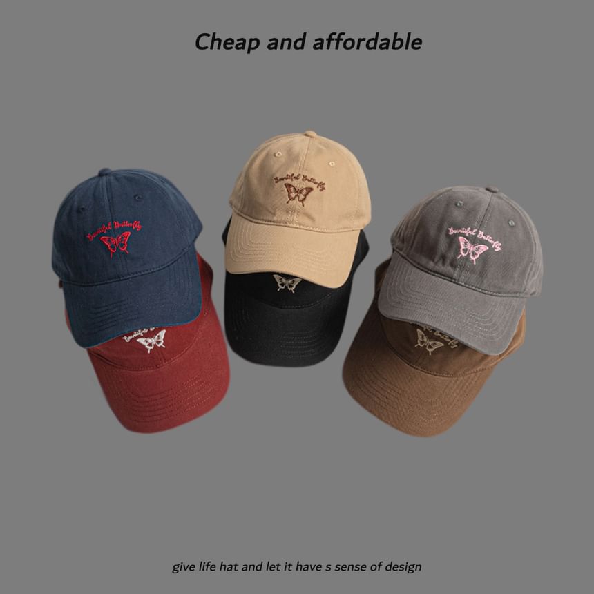 Alpha Kiss - Baseballpet met vlinderborduursel