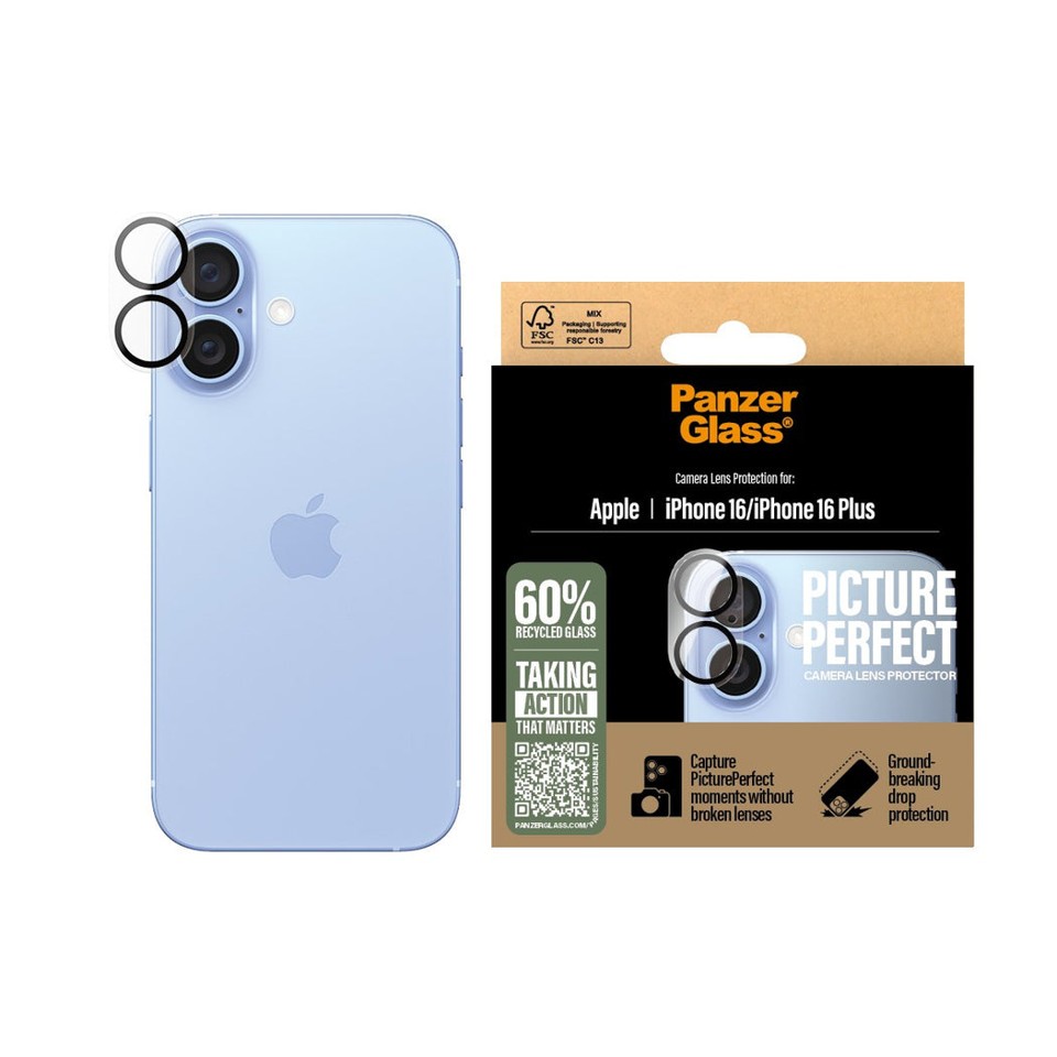 PanzerGlass - Linse Beskytter - iPhone 16/iPhone 16 Plus - PicturePerfect