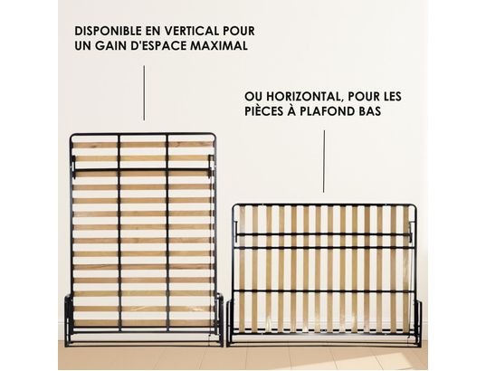 WALLBEDKING - Lit escamotable murphy, 140x190 vertical, classique