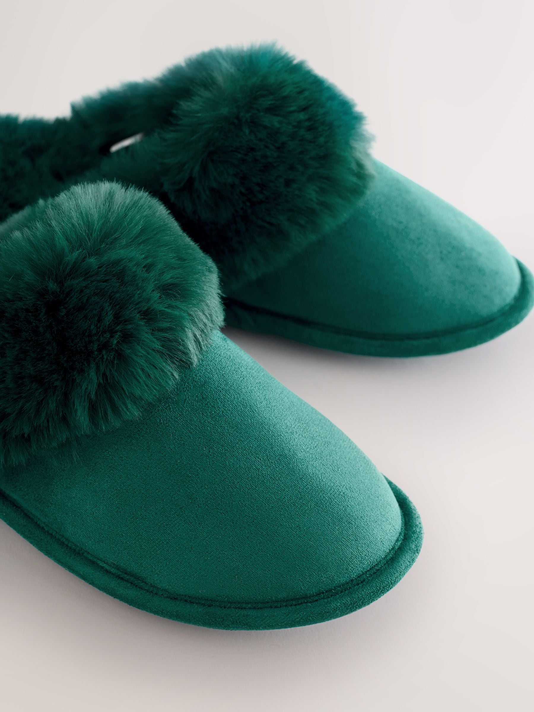 Groen - Faux Fur Suede Mule Slippers
