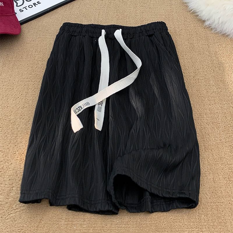Fushet - Gestructureerde shorts met trekkoordtaille