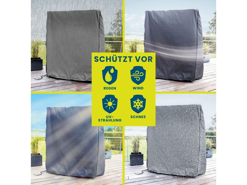 Hoberg Strandkorbabdeckung gross, 140 x 100 x 165 cm, grau Abdeckhaube, Strandkorb