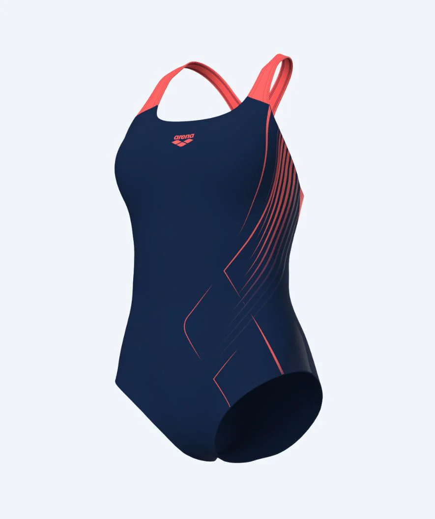 Arena badedragt til damer - Swim Pro Graphic - Mørkeblå/pink