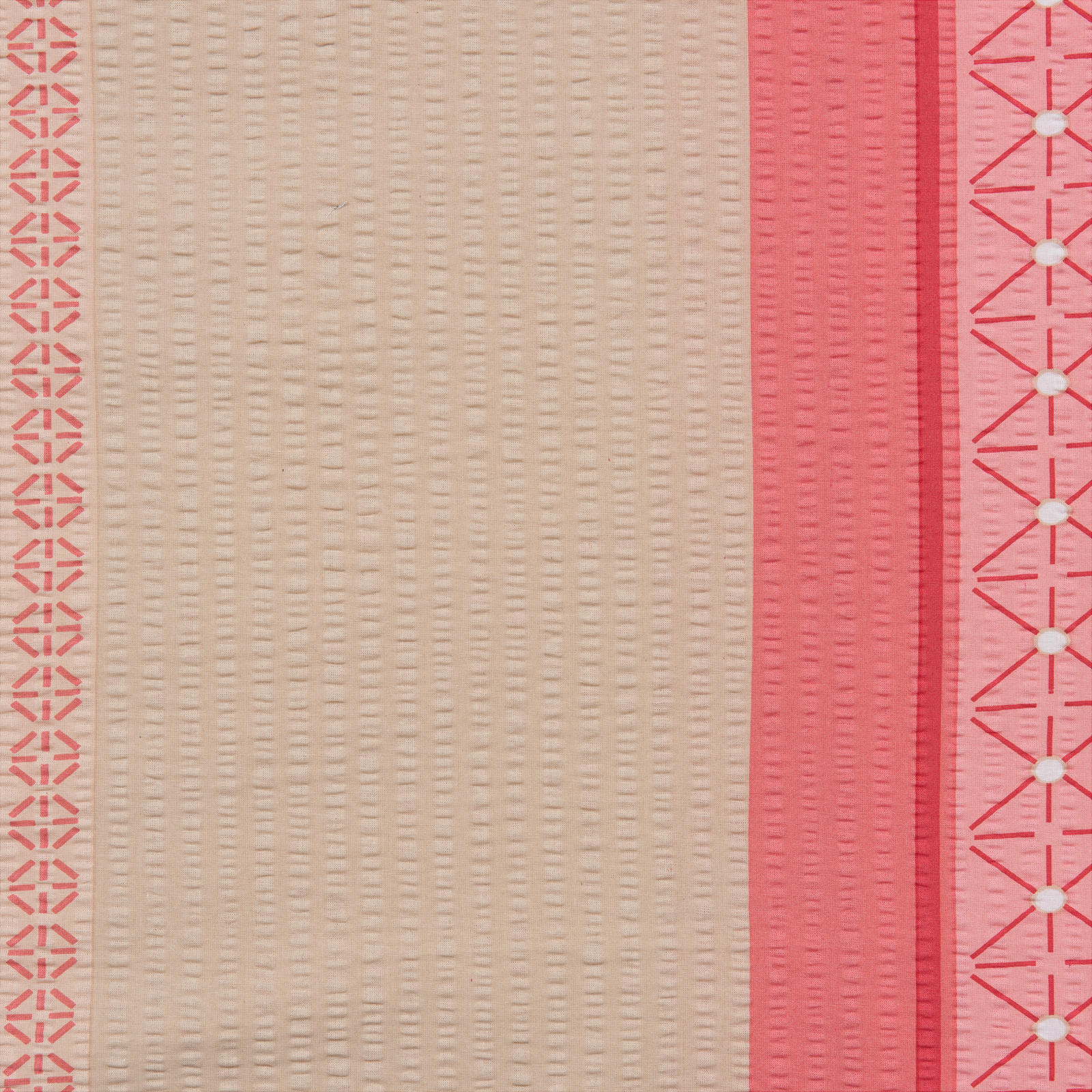 Bettwäsche Seersucker mit pink- & lachsfarbigem Muster 160x210 65x100 Bettanzug Nord