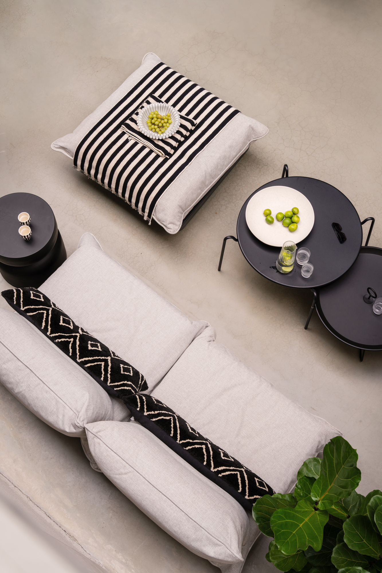 Handdoek Vienna pistachio green/black/white 70x140 cm - set