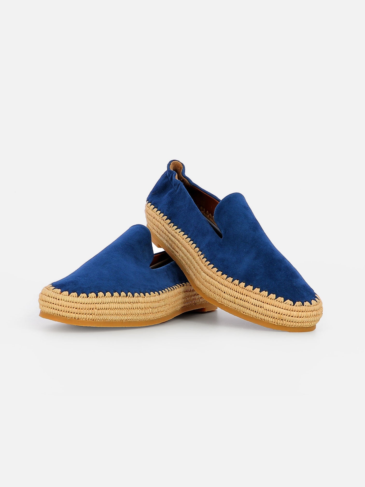 LOAFERS - IRMIS loafers, blue pacific & natural Straw