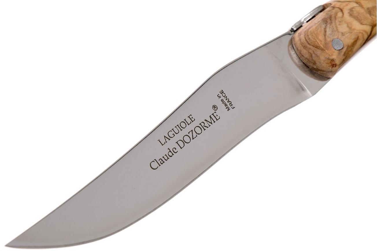 Claude Dozorme Laguiole Steakmesset 6-delig zonder bolster, Olijfhout
