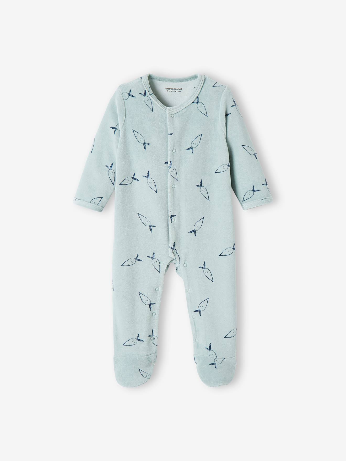 Conjunto com 2 macacões de veludo para bebê, verde médio bicolor/multicolorido