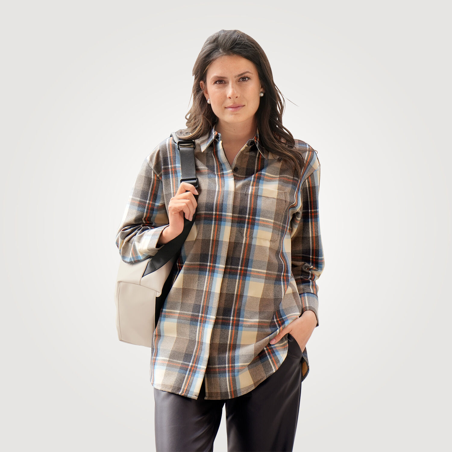 Karierte Long-Flanellbluse von Artime