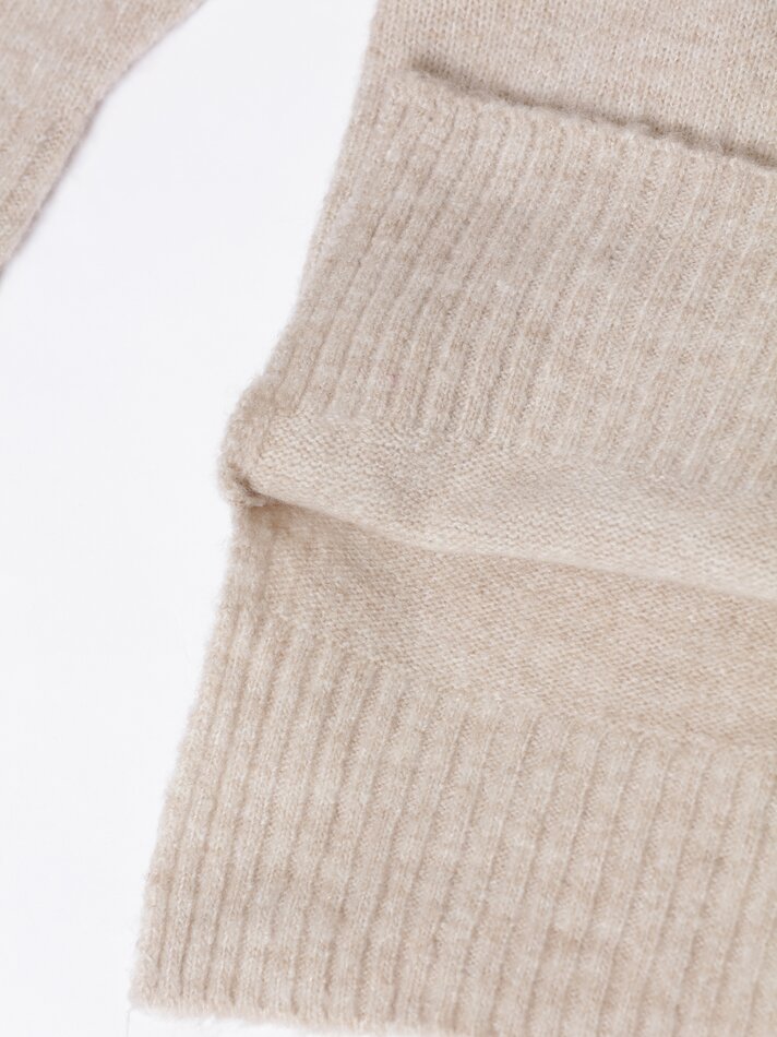 Vestido de malha com gola alta - Vigoré Sand
