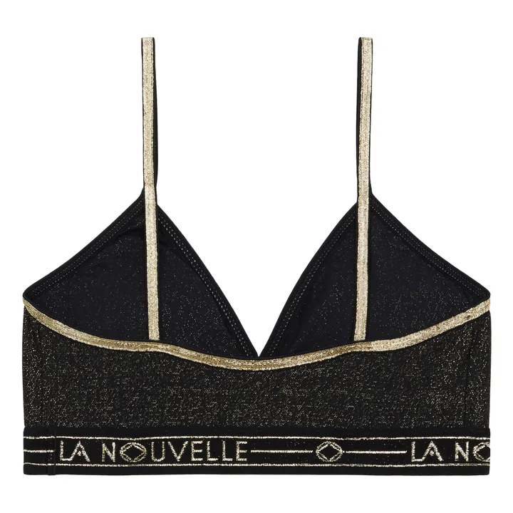 La Nouvelle Brassière Georgia Métalisée Elastique Large | Noir