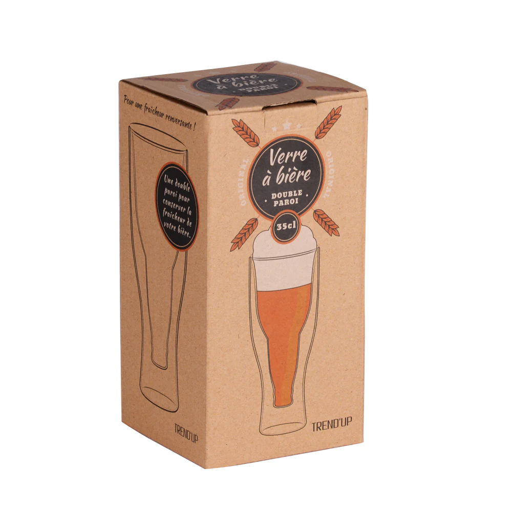 Chope à bière 35 cl double paroi (lot de 6) Trend'up
