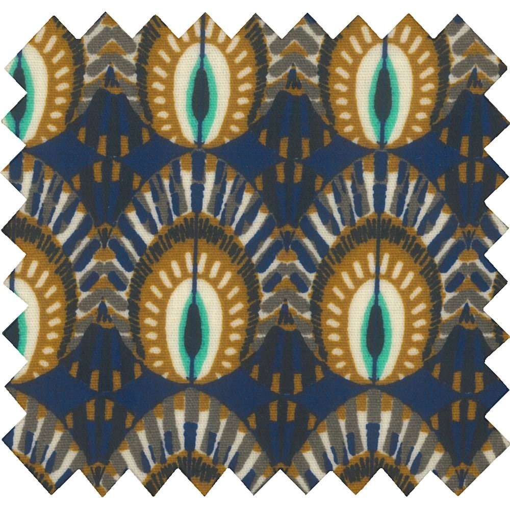 Tissu Enduit Au Mètre Plumes De Paon