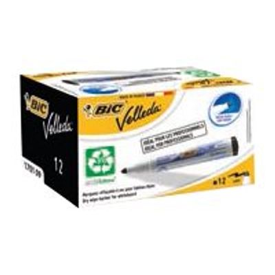 BIC Velleda ecolutions 1701 - Boîte de 12 marqueurs effacables rouge