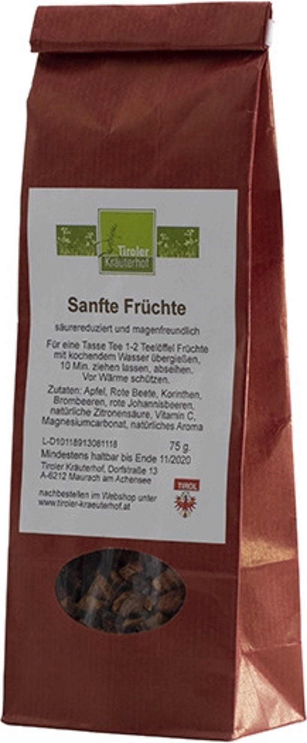 Tiroler Kräuterhof  Sanfte Früchte Tee, 75 g