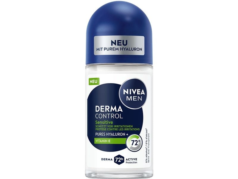 NIVEA MEN Deo Roll-on On Derma Control Sensitive 50 ml Deo bietet zuverlässigen Schutz und Pflege für empfindliche Achselhaut