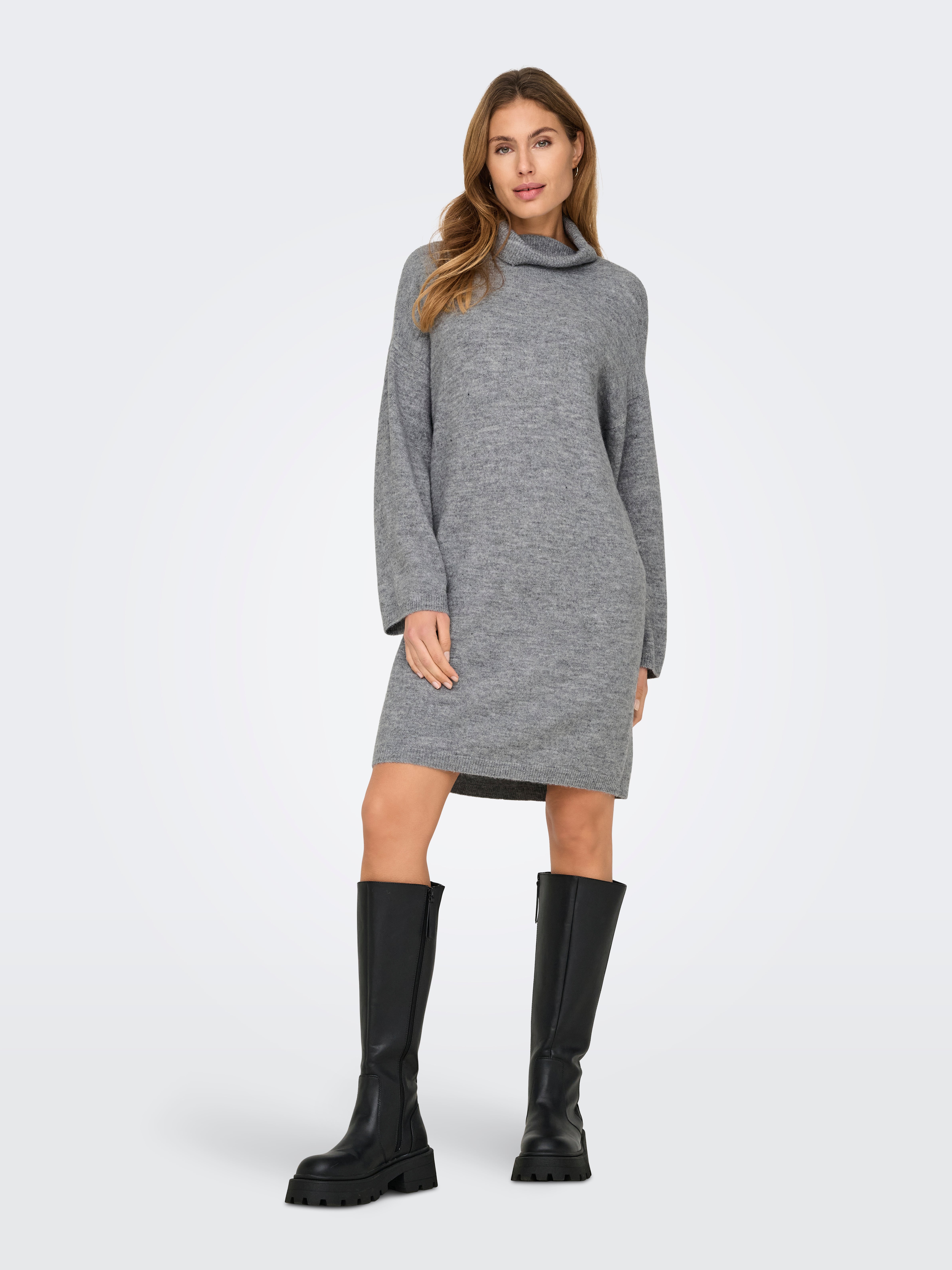 ONLTALIO Midikleid Light Grey Melange