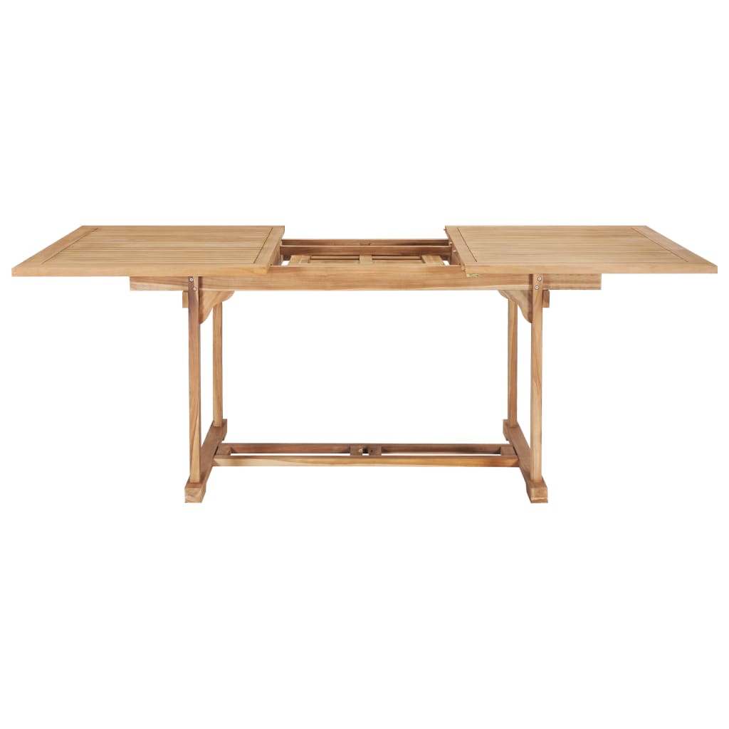 Meuble à dîner d'extérieur 7 pièces 150-200x100x75 cm teck massif