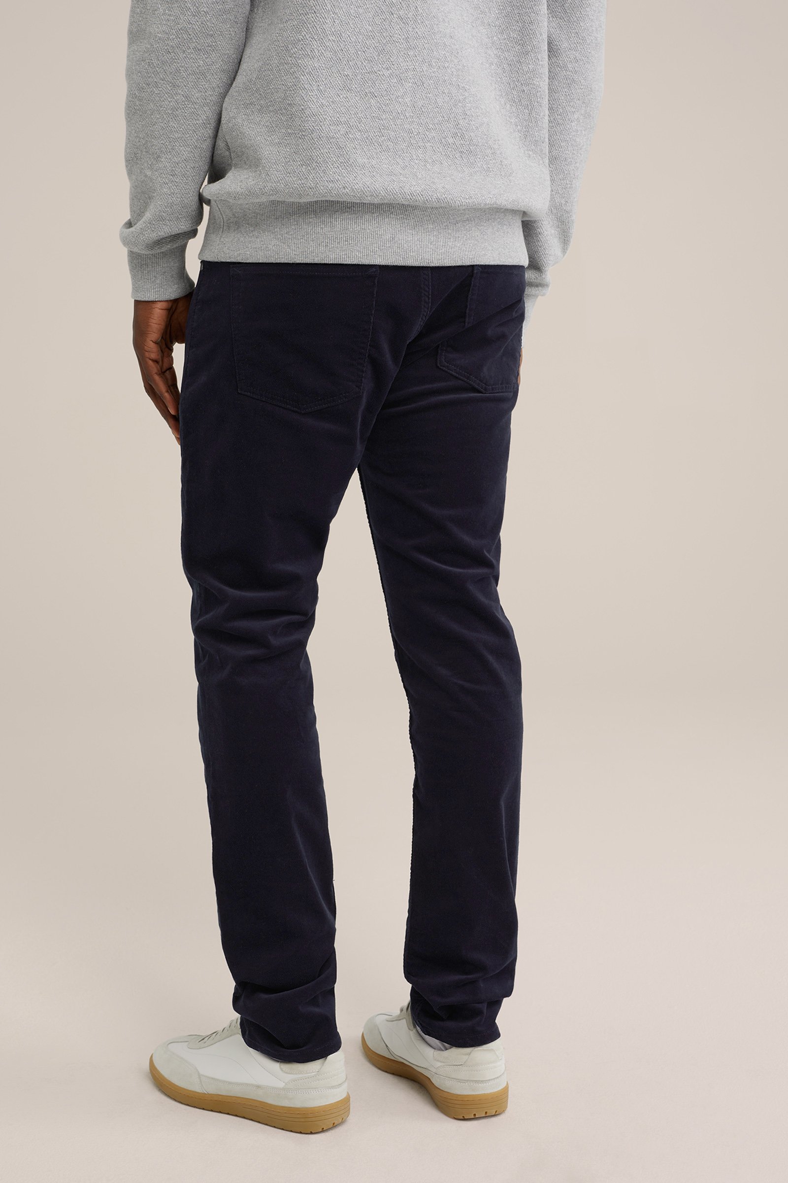 slim fit broek van corduroy Fundamentals Donkerblauw
