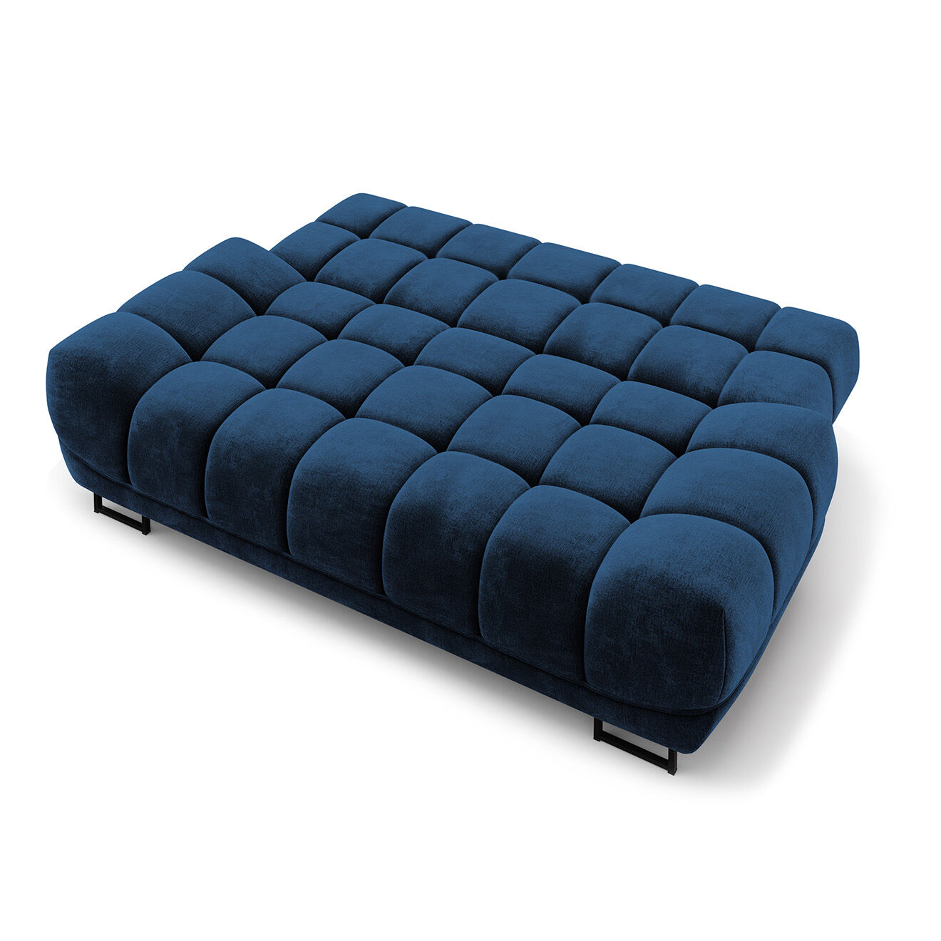Windsor & Co Canapé Velours convertible avec Coffre de Rangement Cirrus bleu roi - 215x112x90 cm