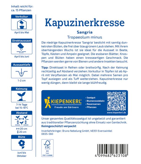 Kiepenkerl Saatgut Kapuzinerkresse Sangria