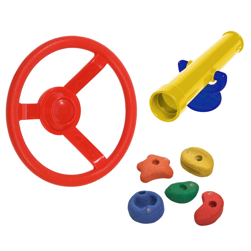 WICKEY Speeltoren Accessoireset - Accessoires voor speeltorens, schommels, klimrekken en tuinspeeltoestellen