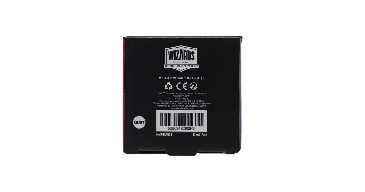 Dungeons and Dragons: Desk Mat & Coaster Set gaming muismat  (Donkerrood/zwart)