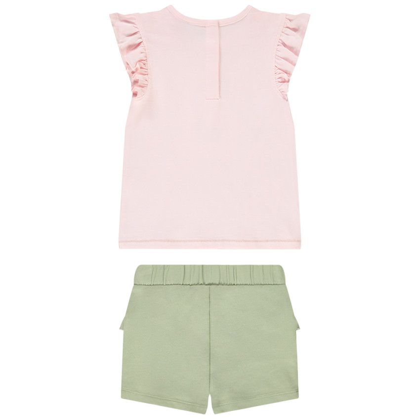 Ensemble 2 pièces t-shirt et short pour bébé fille - Rose