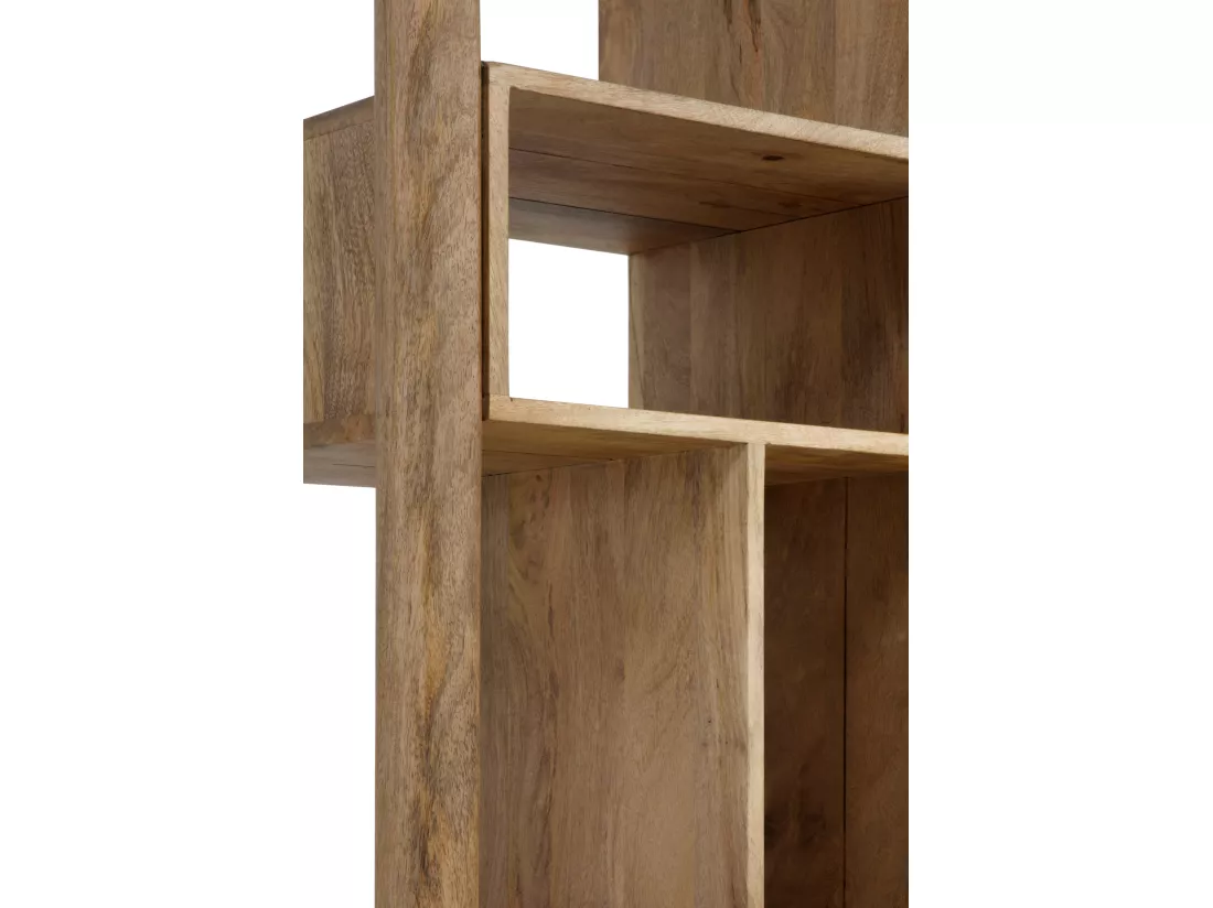 Étagère en bois de manguier massif marron clair
