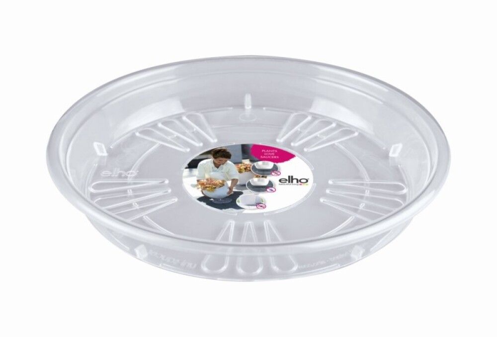 BLOMSTERSKÅL ELHO UNI-SOUCER ROUND 18CM TRANSPARENT