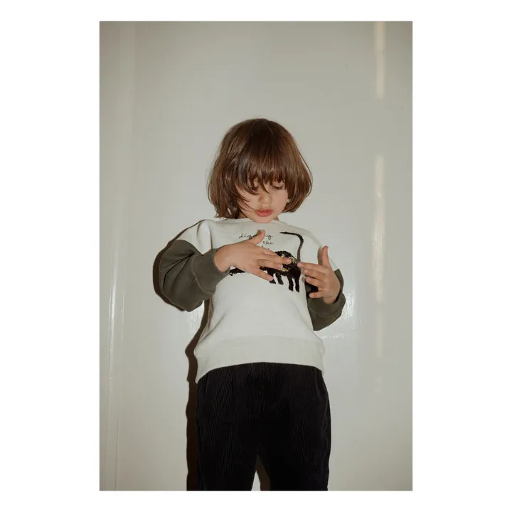 Konges Sløjd Sweat Coton Bio Dino Lou Sequin | Ecru