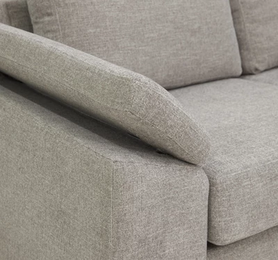 FLEX Hjørnesofa med 1 hjørnemodul, 2 endemoduler grå   ben træ